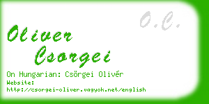 oliver csorgei business card