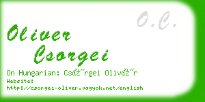 oliver csorgei business card